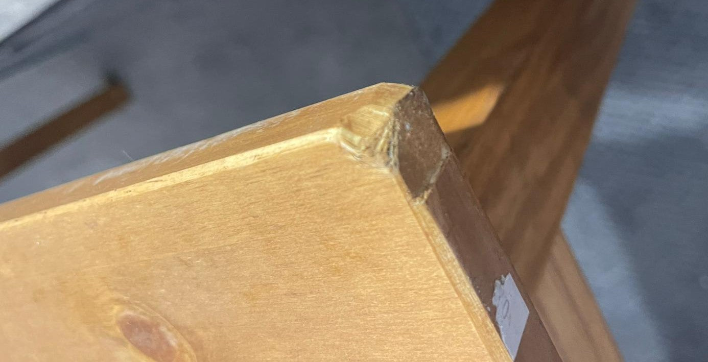 Assembled Raye Solid Wood 4 Seater Dining Table - Natural